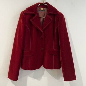 NICOLETTA RUGGIERO burgundy Made in Italy velvet blazer 46 VTG
